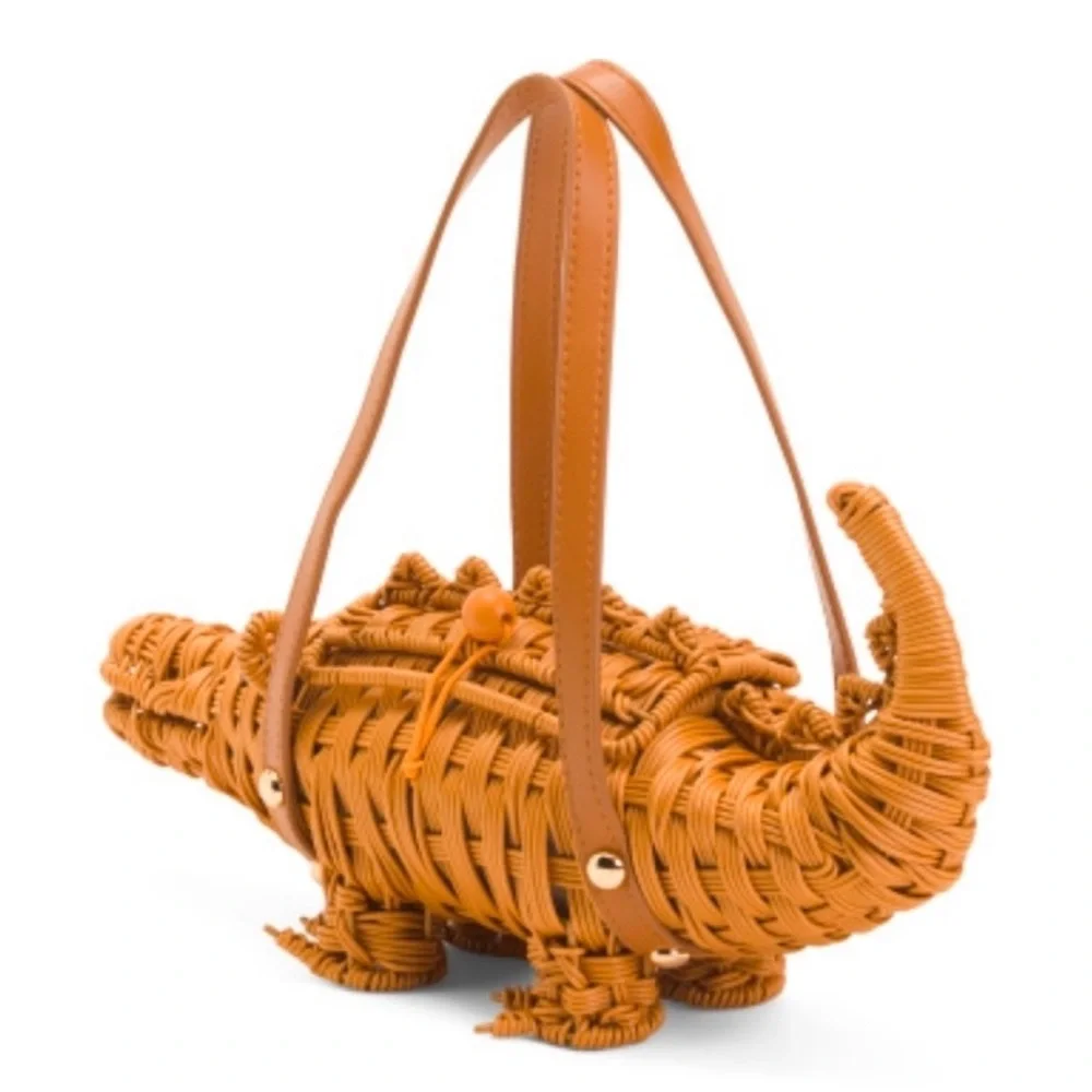 NWT Tommy Bahama Woven Crocodile handbag bag viral - Picture 2 of 3